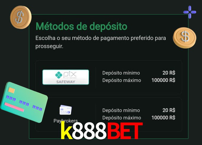 O cassino k888bet oferece uma grande variedade de métodos de pagamento